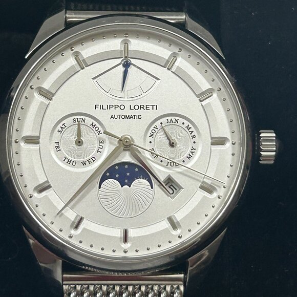 ***MENS FILIPPO LORETI VENICE AUTOMATIC BRACELET WATCH W/ EXTRA STRAPS*** - Picture 1 of 10